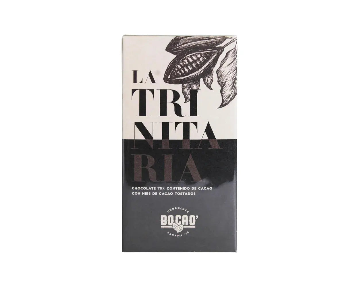 Bocao Panama La Trinitaria 75% dark chocolate bar with cacao nibs 100g