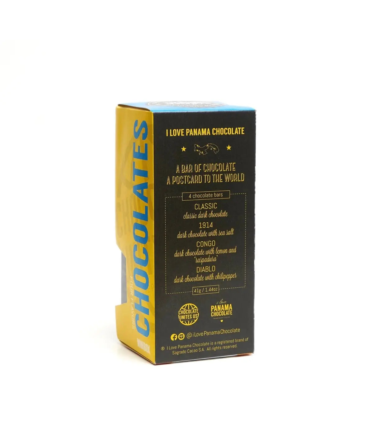 I Love Panama Chocolate / Mini Box - Assorted Dark Chocolate Flavors 164g Boquete Coffee Traders