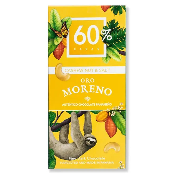 Oro Moreno 60% Cacao, Cashew Nut & Salt - 50g Boquete Coffee Traders