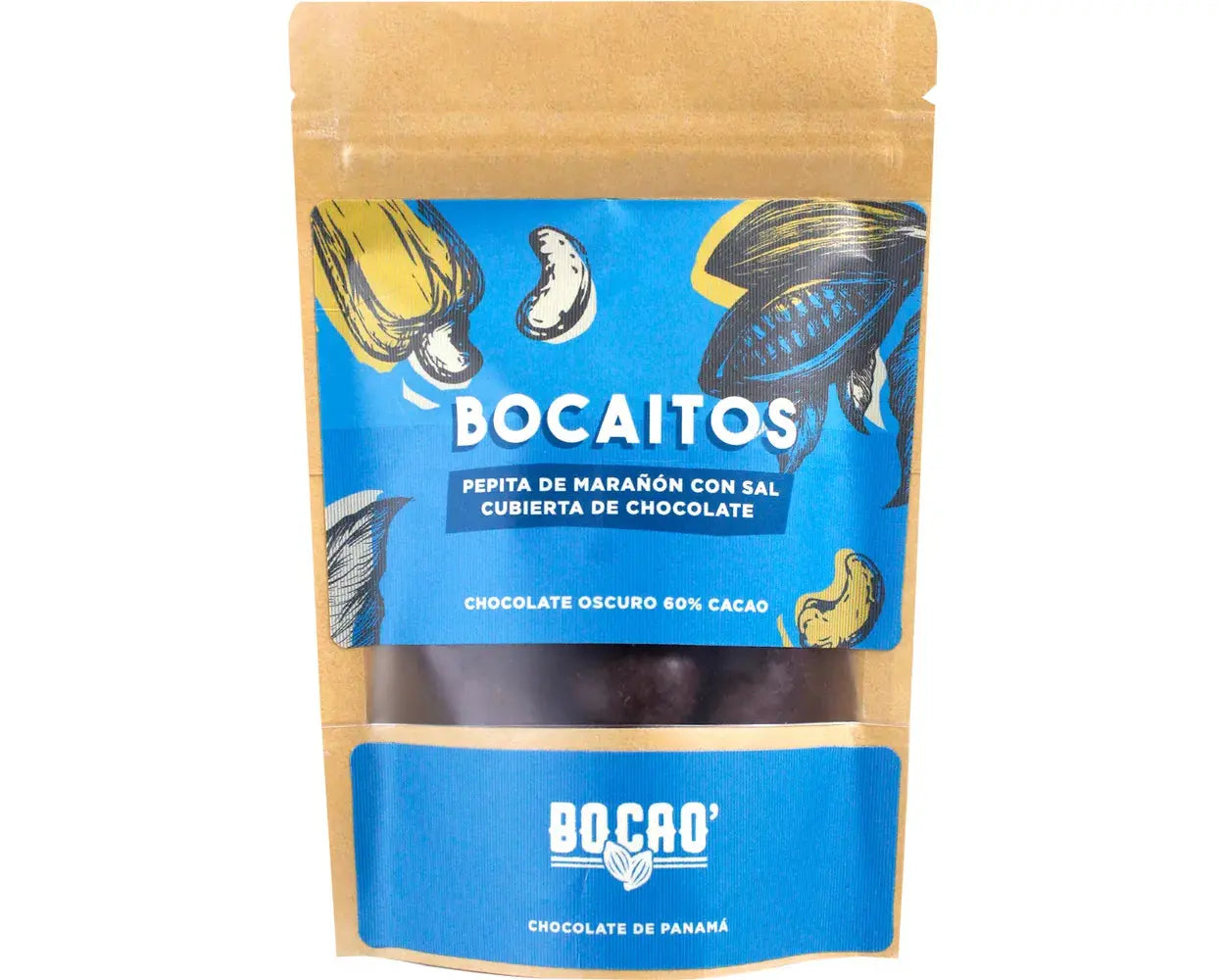 Bocao Panama Bocaitos chocolate and cashew bites made with Bocas del Toro cacao 60g