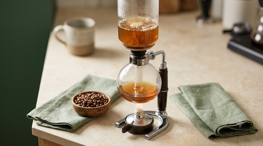 Glass siphon vacuum coffee maker brewing specialty coffee — Boquete Coffee Traders