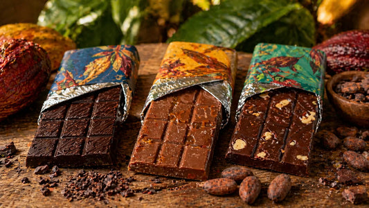 Three artisan Panama chocolate bars from Oro Moreno, I Love Panama Chocolate, and Bocao — made with Bocas del Toro cacao