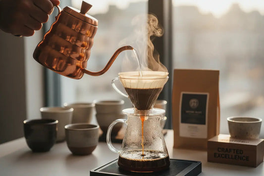 Frisch aufgebrühter Panama Geisha Kaffee aus Boquete, der teuerste Kaffee der Welt