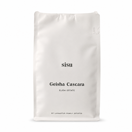 Elida Estate Geisha Cascara 240g bag by Lamastus Family Estates