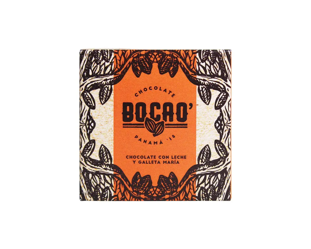 Bocao Panama milk chocolate bar with Galleta María cookie pieces 50g