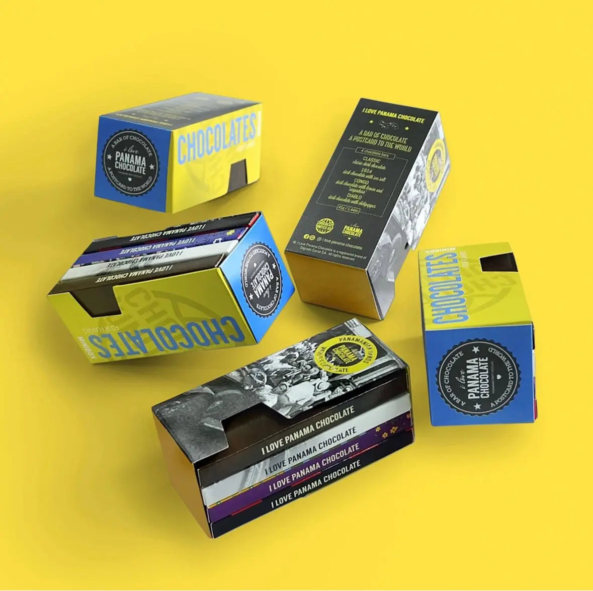 I Love Panama Chocolate / Mini Box - Assorted Dark Chocolate Flavors 164g Boquete Coffee Traders