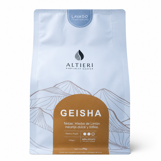Altieri Specialty Geisha Washed single origin coffee 250g bag from Boquete Panama