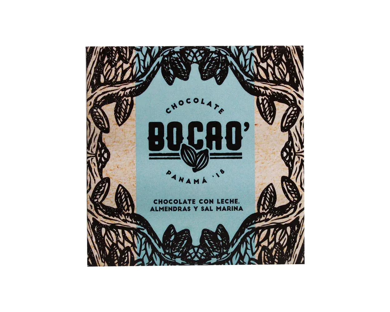 Bocao Panama milk chocolate bar with almonds and sea salt 50g