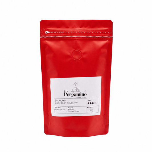 El Pergamino Panama Coffee washed Bourbon 250g bag - Bambito, Tierras Altas, Chiriquí