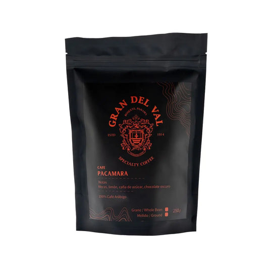 Gran Del Val Pacamara 250g coffee bag — rare giant-bean Arabica from Boquete, Panama